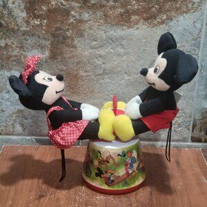 Vintage Applause Mickey and Minnie Mouse Musical Teeter Totter 1985